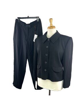 Ingenuity of Canada Black Size 14P 2 Piece Pant Suit Lined Union Made in Canada